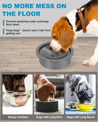 No Spill Dog Water Bowl, Slow Drinking Non Spilling Water Dish - Grey - image 3