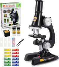 Little World Kids Microscope with LED Light - Black