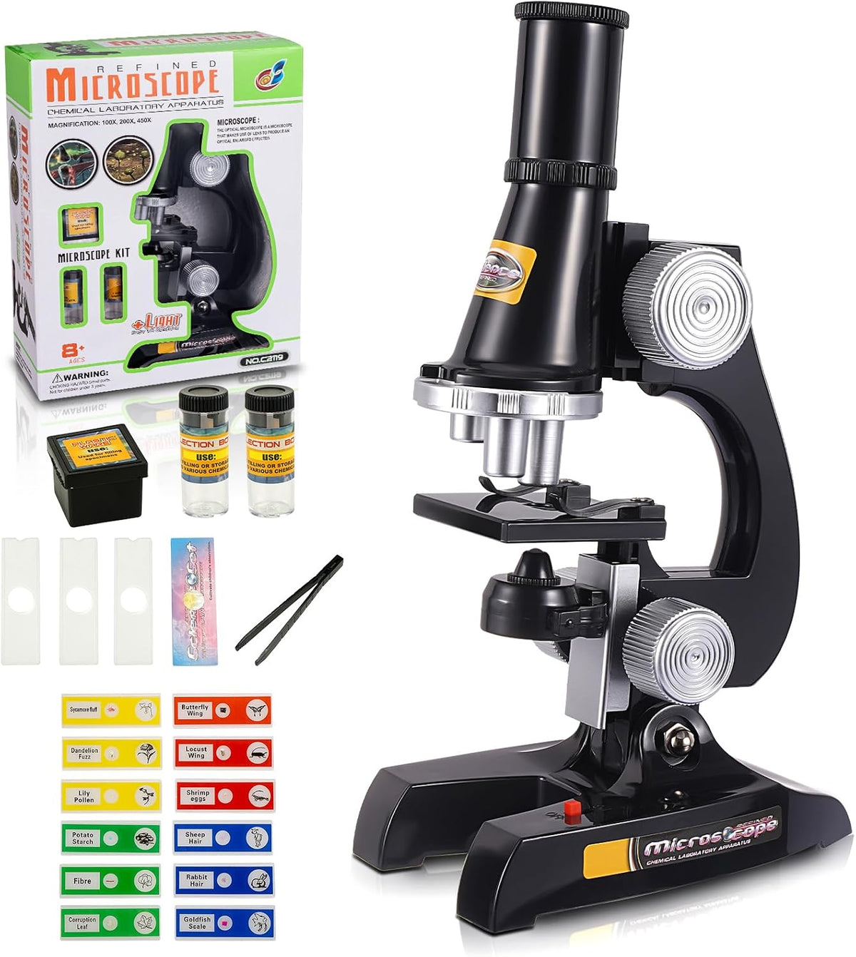 Little World Kids Microscope with LED Light - Black
