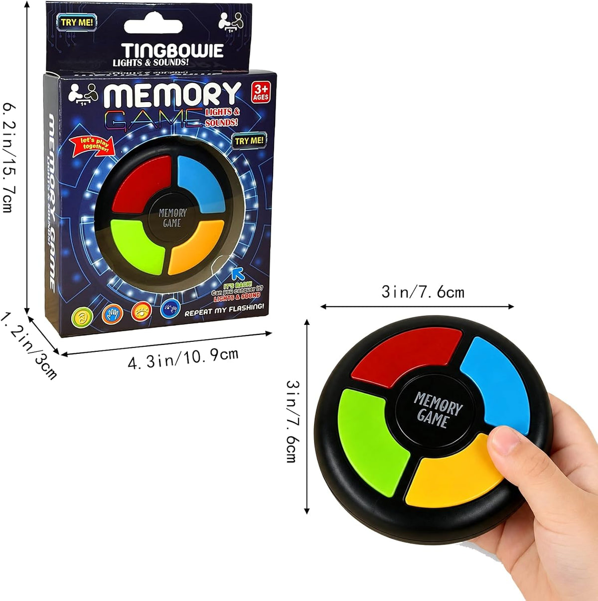 tingbowie Memory Game Handheld Electronic Toy - image 3