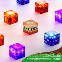 GraceDuck 300 PCS Magnetic Blocks, Magnetic Building Blocks - 300pcs Led Glowing Volcano - image 4