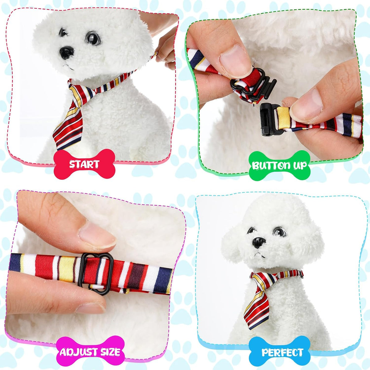 Sadnyy 50 Pcs Dog Ties Adjustable Neck Ties for Dog - Elegant and Solid Color - image 4