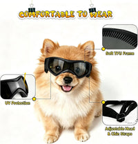 Dog Goggles Small Breed, Dog Sunglasses UV Protection Puppy Eyewear for Small Pet Outdoor Riding - X-Small / Black - image 3
