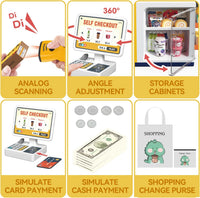 Kids Cash Register Playset, Calculator, Scanner, Ages 3+ - Yellow - image 4