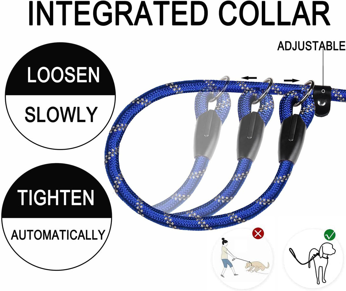Dog Leash, 6 FT Heavy Duty Dog Leashes with Comfortable Padded Handle,Black – Essentials for Dogs - Deep Blue / 6 Feet x 1/2 Inch - image 4