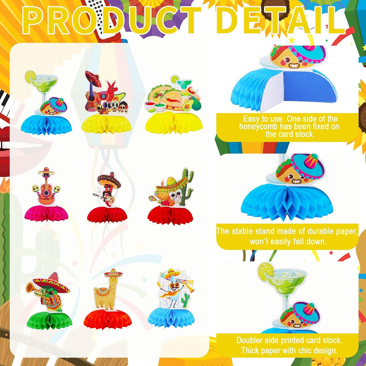 TONIFUL 1st Birthday Black Red Yellow Mouse Themed Table Centerpieces – Fun for Kids & Family - Fiesta - image 3