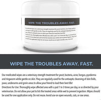 Smiling Paws Pets - Antibacterial & Antifungal Wipes for Dogs & Cats (with Chlorhexidine & Ketoconazole)