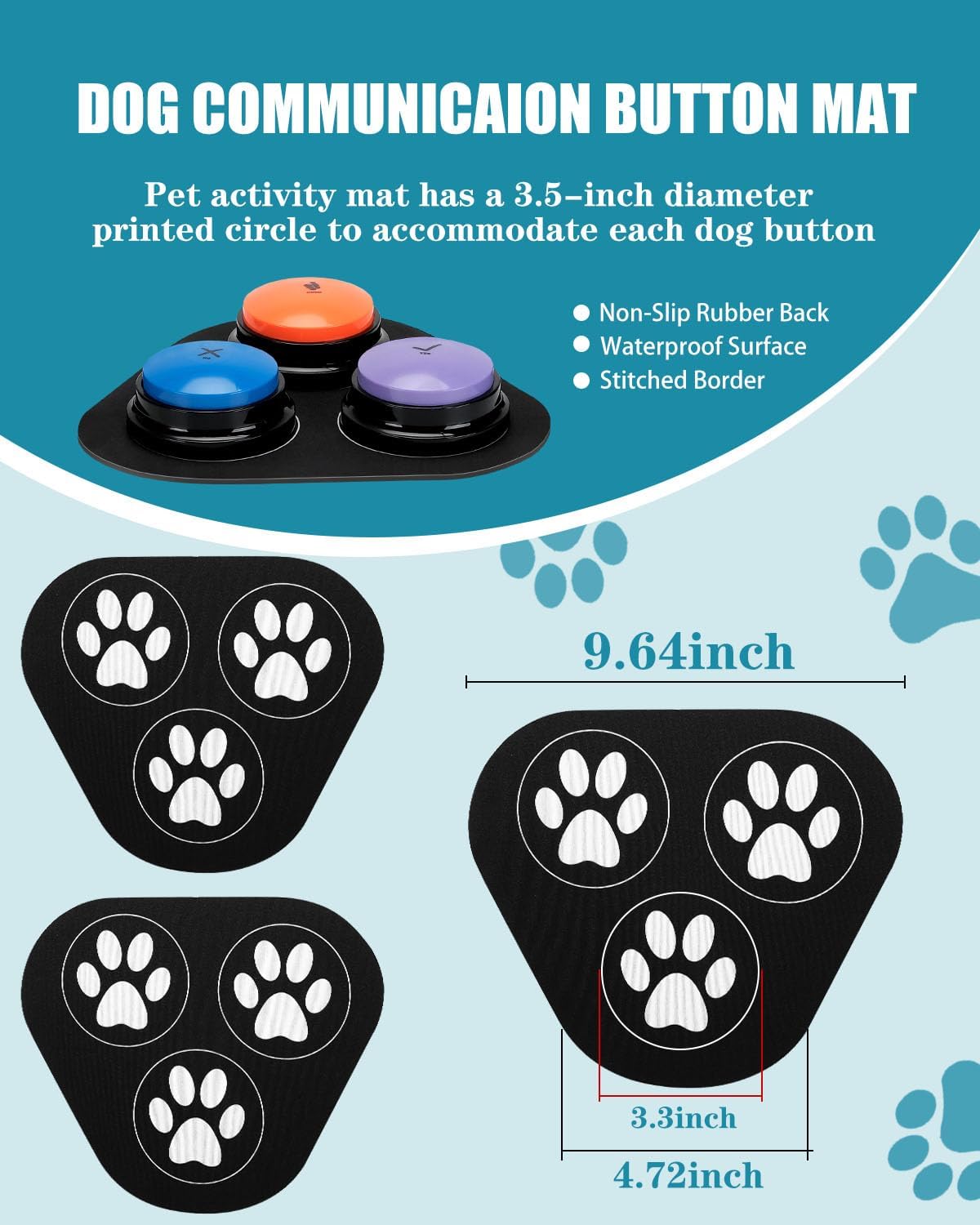 6 Pcs Dog Talking Button Set - 9 Pack‑3 Mat - image 4