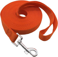 Nylon Training Dog Leash for Small Medium Large Dogs, Camping - Orange / 1" x 15ft