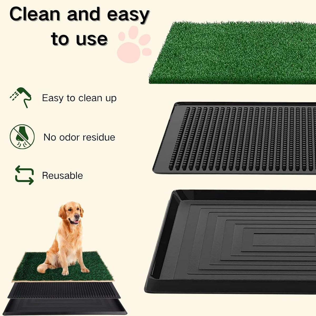 FluffyDream Dog Grass Pad with Tray - 20“X30”X2 - image 4