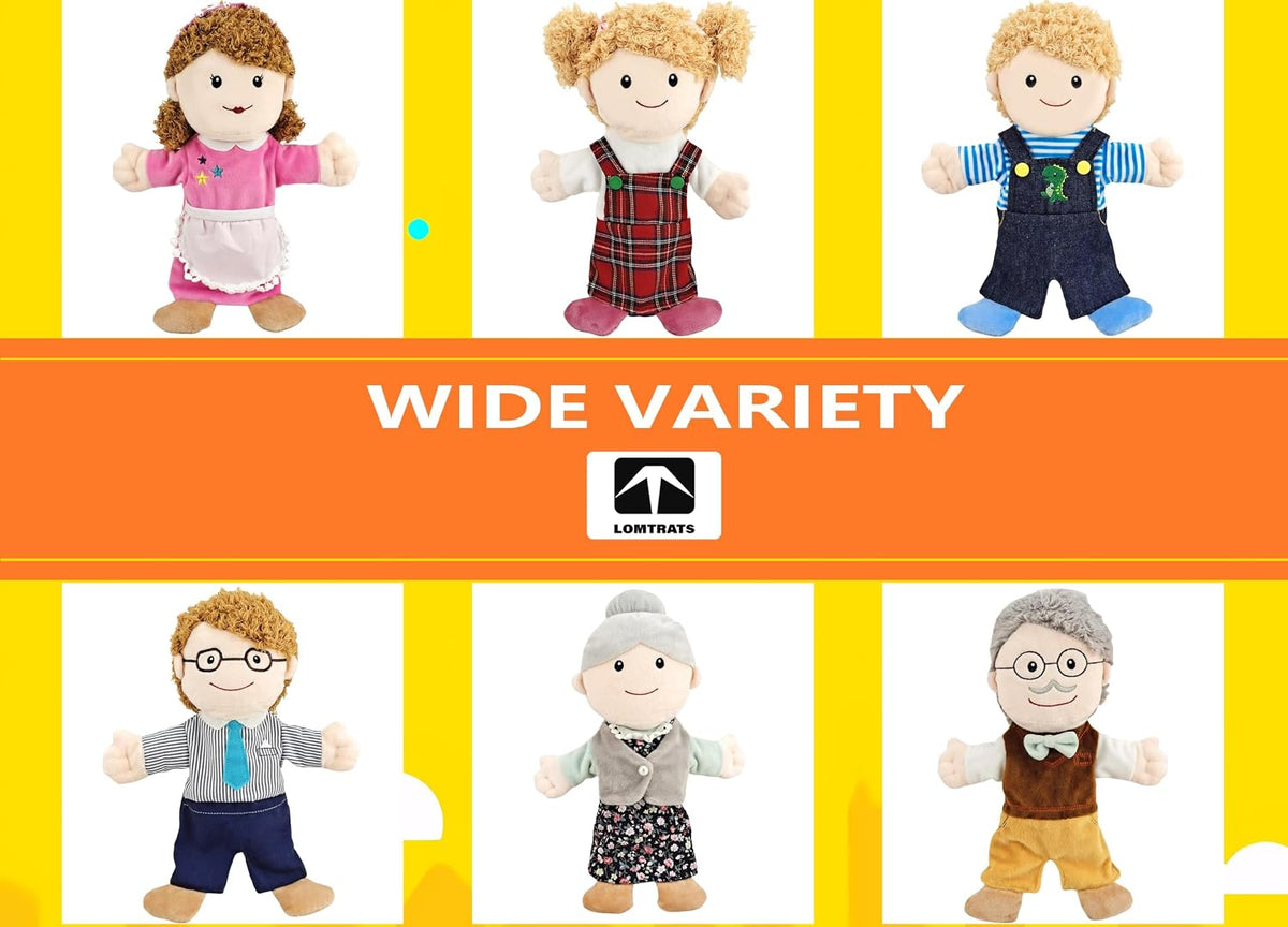 Family Hand Puppets for Kids, Includes Grandpa, Grandma, Dad - Style2 - Grandma - image 4