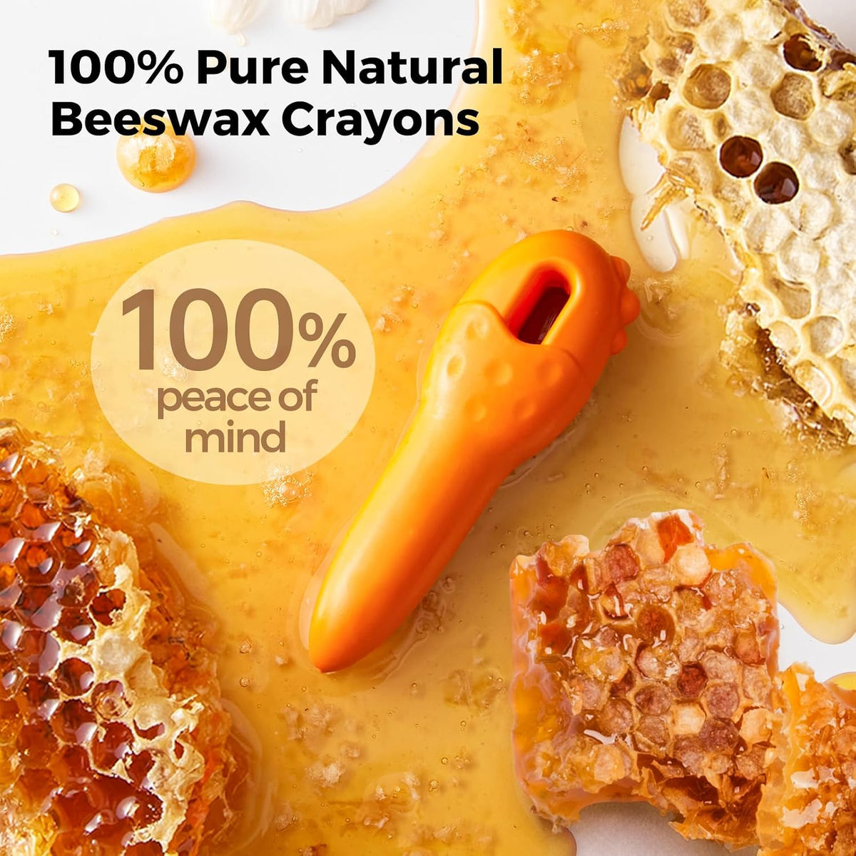 Mess Free Beeswax Crayons for Toddlers, Washable Jumbo Crayons - 12 Colors - image 2
