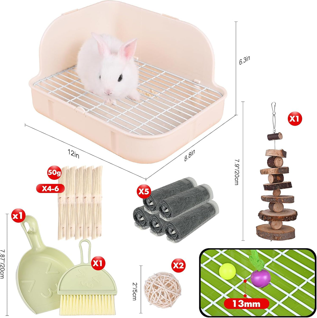 RUBYHOME Rabbit Litter Box Toilet - White - image 2