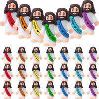 Bememo 25 mini Jesus figures in multicolor rubber, little figurines in robes