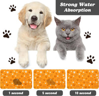 Dog Food Mat, Absorbent Water Bowl Mats Cat Pet Feeding Placemats Pink 20 * 12 inch – Essentials for Dogs - Orange / 20"L x 12"W - image 2