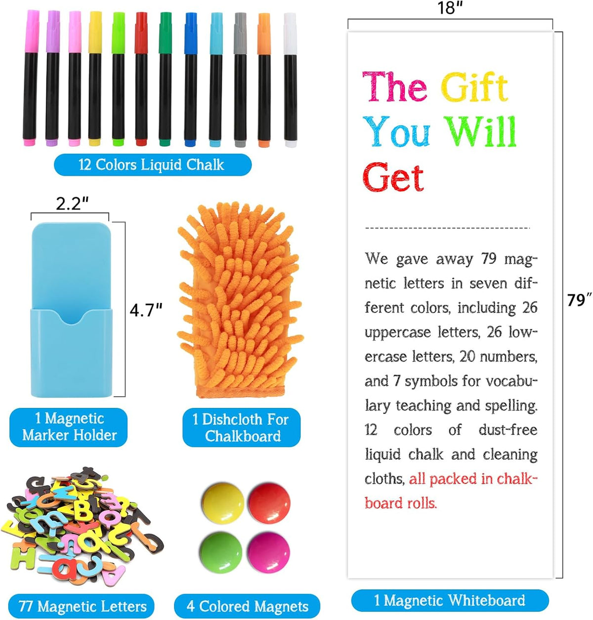 Magnetic Whiteboard Contact Paper - White 1pc / 79"W x 18"H - image 2