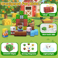 SSAWER 48 piece magnetic blocks travel set with colorful building cubes - view 36
