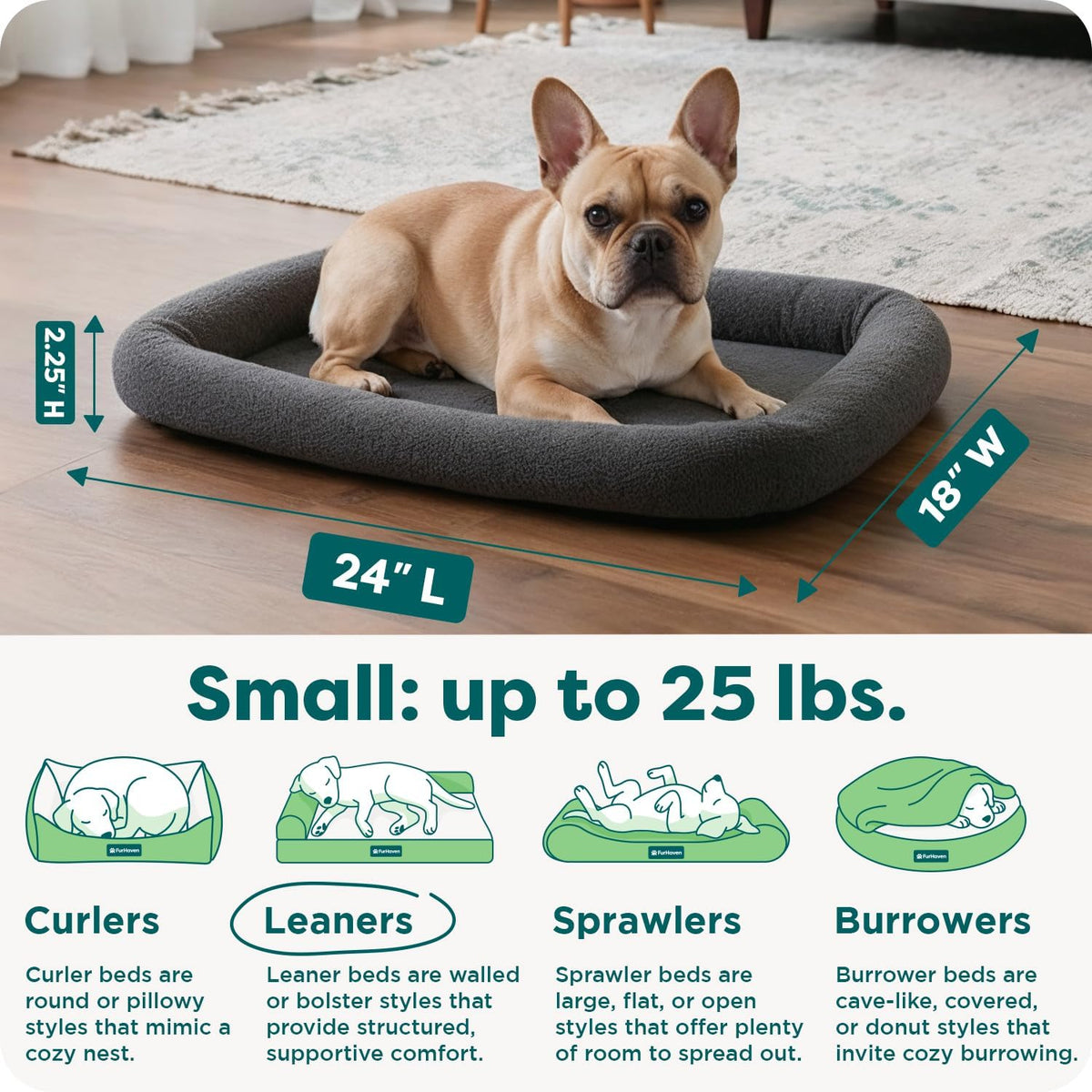 FurHaven Dog Bed for Extra Small Dogs & Cats - Small / Gray - image 3