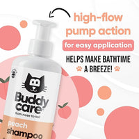 Peach Cat Shampoo - Deep Cleansing Shampoo for Cats - Fruity Scented - with Aloe Vera and B5 (16.90oz)