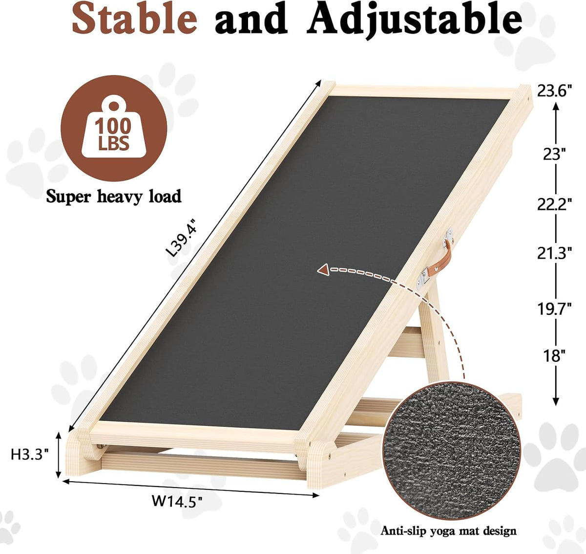 Dog Ramp for Bed Couch Car - 39.4"L x 14.5"W x 3.3"H - image 3