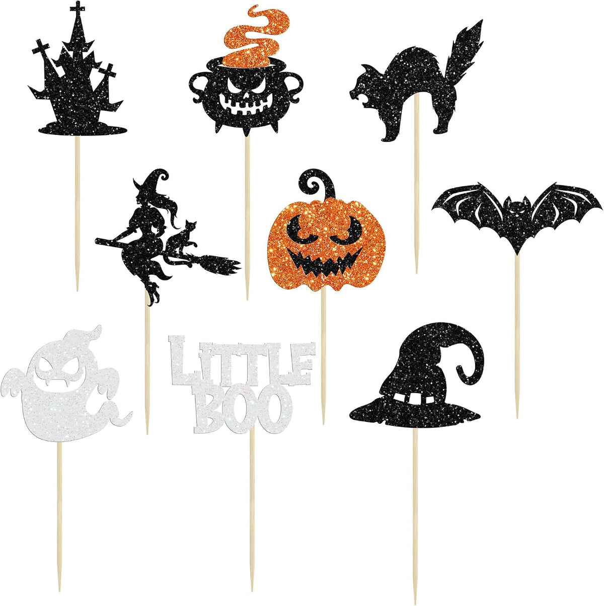 Gyufise Halloween baby shower cupcake toppers with Oh Baby ghost designs on picks - view 27
