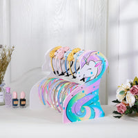 FIOBEE unicorn headband holder organizer for girls, double layer display stand in rainbow - view 5