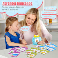 Spanish & English Talking Flash Cards for Toddler - Blue / Portuguese & English (224 Words) - image 3