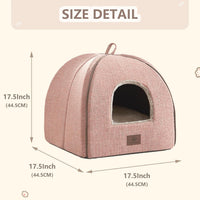 Cat Bed for Indoor Cats - Cat Cave Beds Cat House Cat Tent with Removable Washable Cushioned - Pink / L(17.5 x 17.5 x 17.5 Inch) - image 4