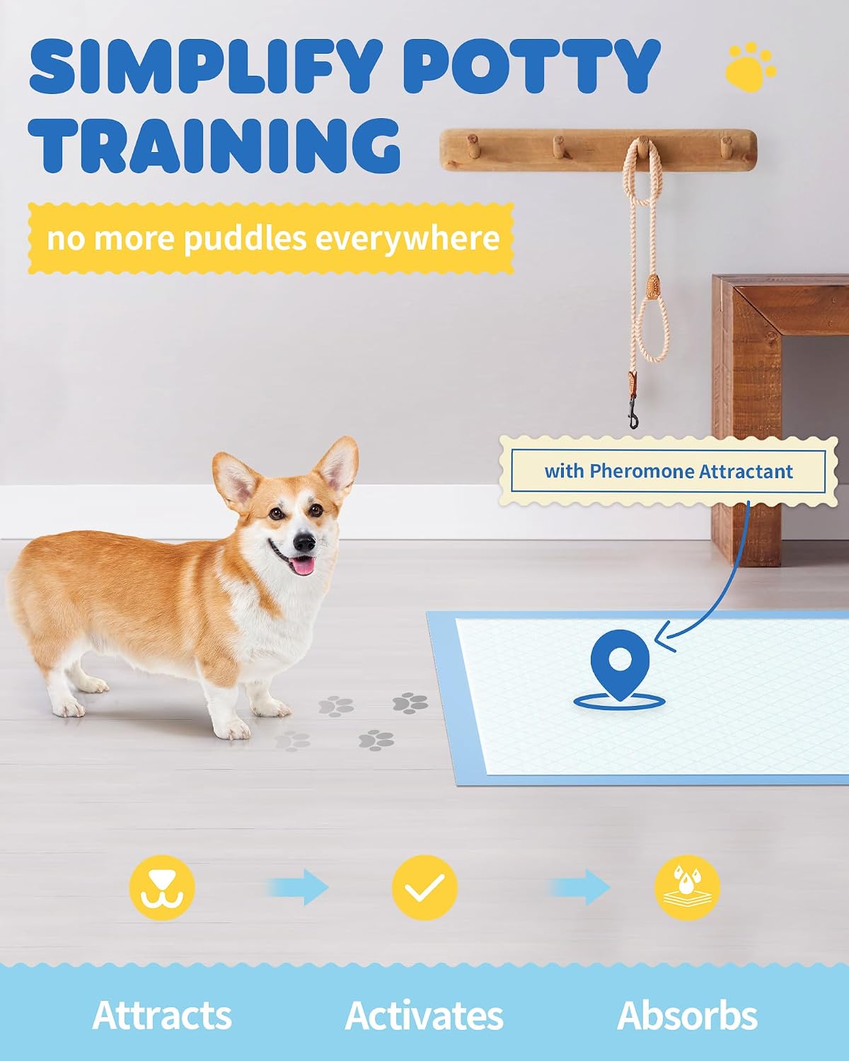 Powools Puppy Pads for Dogs, 6-Layer, Leak-Proof - 38" x 28" (75 Packs) - image 2