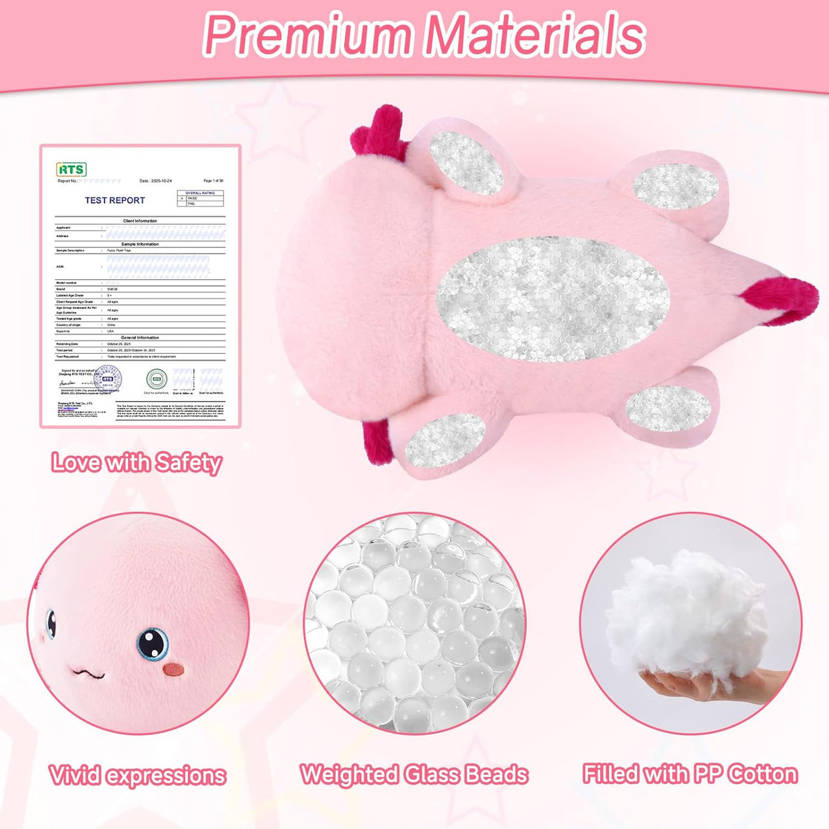 SQEQE Weighted Stuffed Animals Capybara Plush - Axolotl / Large(23.6 Inch) - image 4