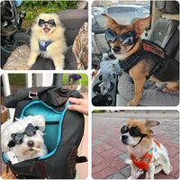 Dog Goggles for Small Breed UV/Wind/Dust Protection Puppy Sunglasses with Adjustable Strap - Black