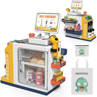 Kids Cash Register Playset, Calculator, Scanner, Ages 3+ - Yellow