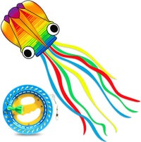 Xida rainbow octopus kite, a frameless ripstop polyester kite with flying line and handle - view 4