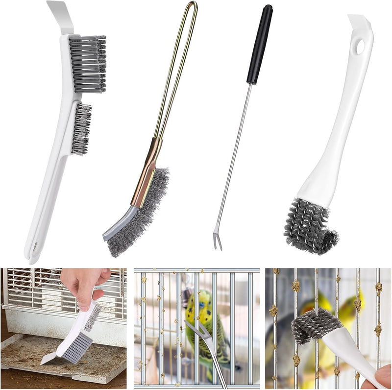 Bird Cage Cleaner Brush Kit Accessories