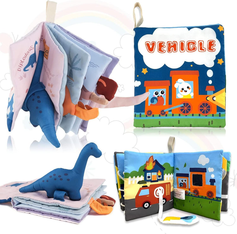 Richgv Baby Books 0-6 Months - Dino+Vehicle 2PCS