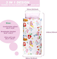 Toddler Nap Mat with Removable Pillow & Soft Blanket - Mermaids - image 2
