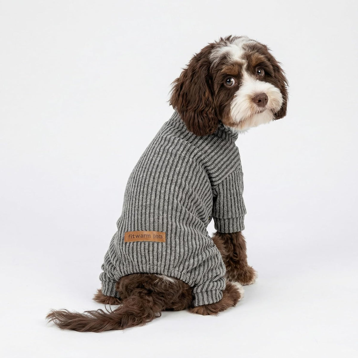 Fitwarm Turtleneck Raglan Dog Pajamas - X-Large / Grey - image 2