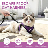 Cat Harness and Leash - Ultra Light Escape Proof Kitten Collar Cat Walking Jacket with Running - Purple / Large - image 2