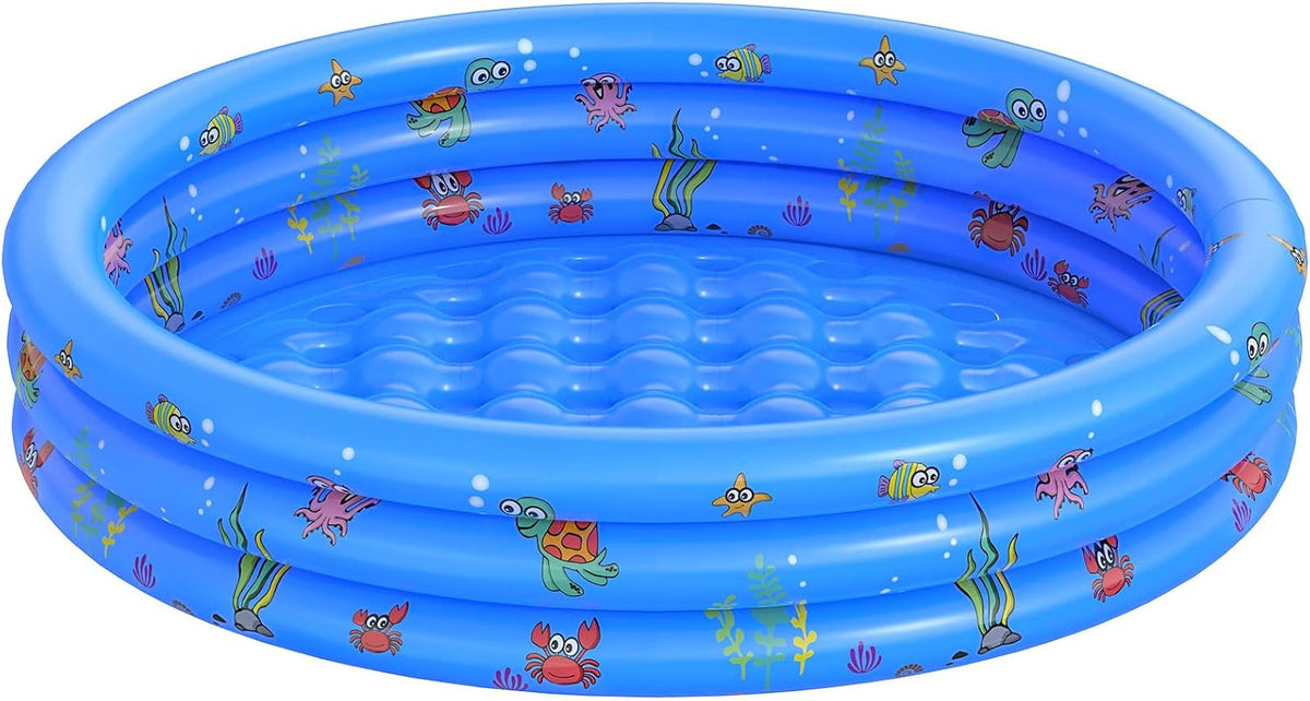 Garden Round Inflatable Baby Swimming Pool - Blue