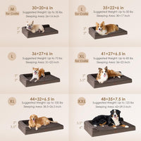 EHEYCIGA Orthopedic Dog Bed Medium Size, Memory Foam Dog Bed - Brown / 30.0"L x 20.0"W x 6"Th - image 2