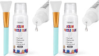 YAKAMOZ Jigsaw Puzzle Glue Clear with Sponge Head & Silicone Brush - 120ml (Pack of 2)