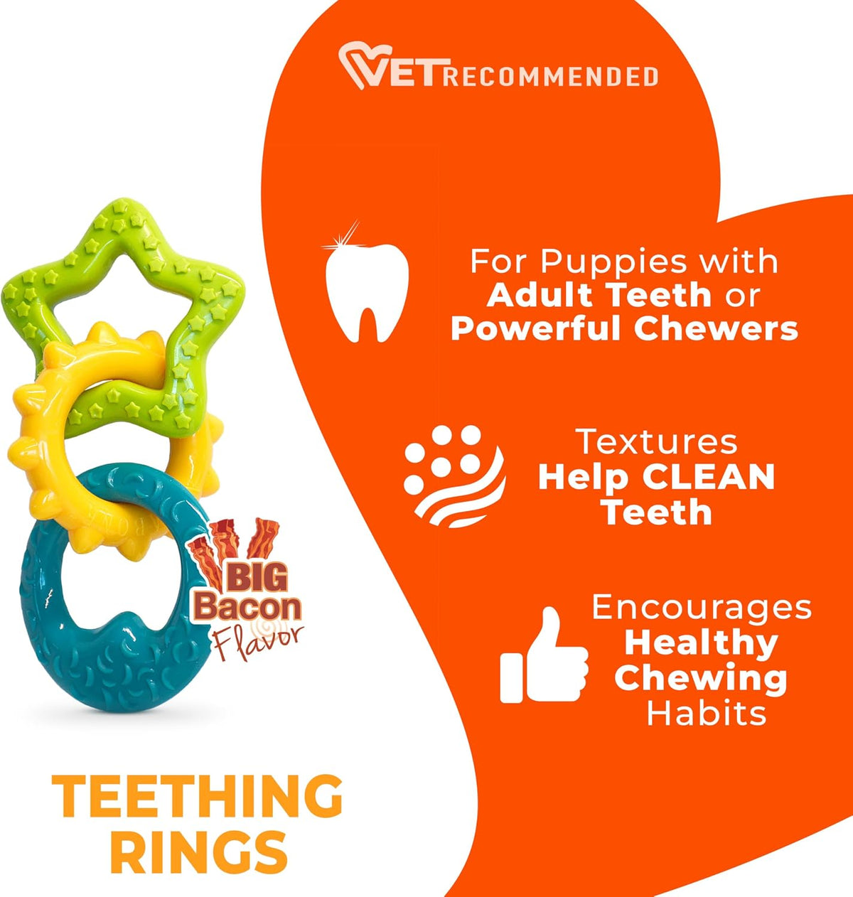 Nylabone Puppy Pacifier Chew Toy - Rings / Small - image 4