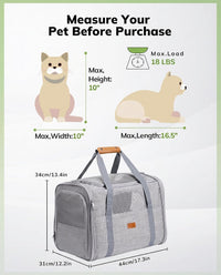 Morpilot Cat Carrier Soft for Large Medium Cats and Puppy up to – Essentials for Dogs - Light Gray / 17.3"L x 12.2"W x 13.4"H - image 4