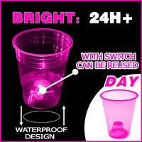 mishunyus 24-pack purple LED glow party cups, 16 oz plastic - view 36