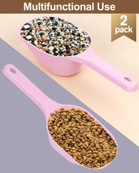 2 PACK Dog Food Scoop,1 Cup Capacity Pet Food Scoop For Dog and Cat – Essentials for Dogs - pink - image 2