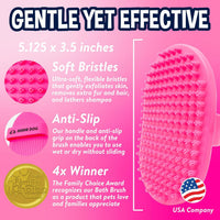 Bodhi Dog Shampoo Brush - Pet Grooming & Bath Supplies for Dogs and Cats - Bath Brush for Long - 1 Pack / Pink - image 2
