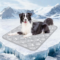 Dog Cooling Mat 2.0, Ocean Blue - X-Large / Grey