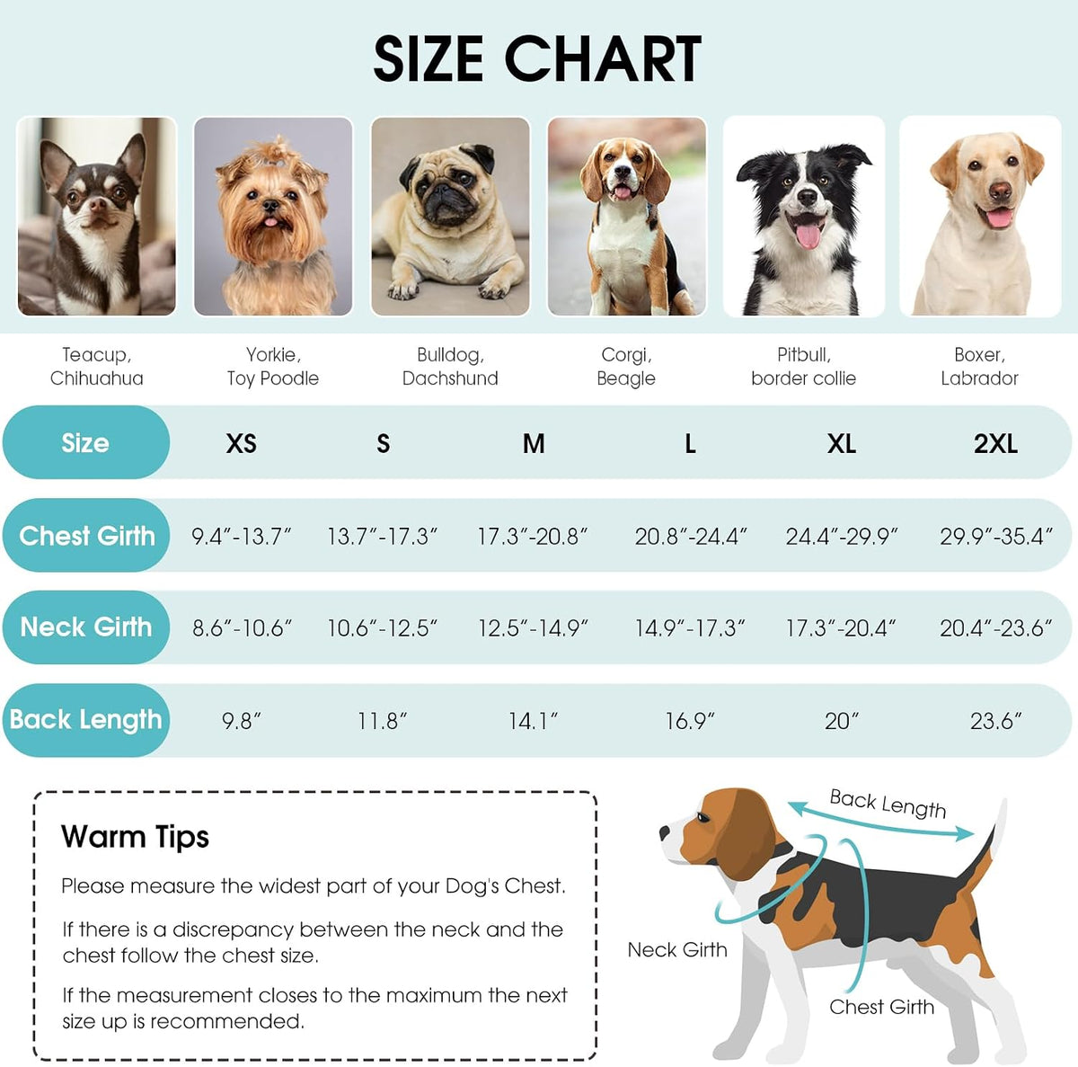 Queenmore Cold Weather Dog Coats Loft Reversible Winter Fleece Dog - X-Small / Light Blue - image 3