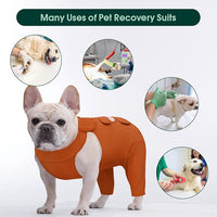 Kuoser Dog Recovery Suit for Back Legs & Thigh Wounds - Brown XL
