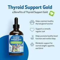 Pet Wellbeing Thyroid Support Gold for Cats - Supports Healthy Thyroid Gland Function in Cats, Normal Metabolism, Bugleweed, Lemon Balm - Veterinarian-Formulated Herbal Supplement 4 fl oz (118 ml)